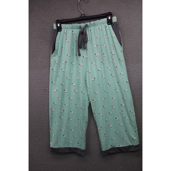 Munki Munki Pajama Set-Sheep-Drawstring-Pockets-Size Medium-Capri-Soft - Picture 10 of 16